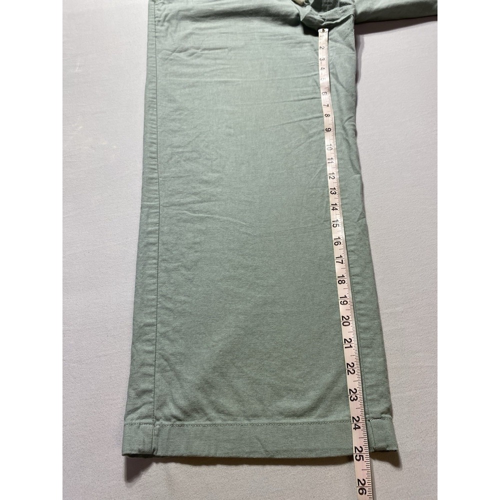 J.CREW Women's Green Linen Cotton Drawstring Wide-Leg Pants 26 Inseam - Picture 4 of 11